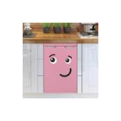 Sticker réfrigérateur et lave vaisselle, smiley rose