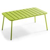 Table basse de jardin acier vert 90 x 50 cm - Palavas - Vert