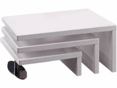 Table basse design "elysa" - 80 x 59 x 37,5 cm - blanc laqué