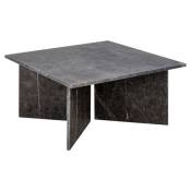 Table basse en marbre laqué 90X90CM noir