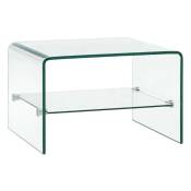 Table basse rectangulaire 2 plateaux verre trempé