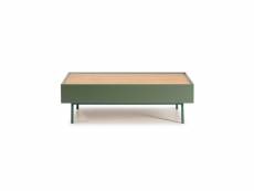 Table basse rectangulaire vert-chêne - teulat arista