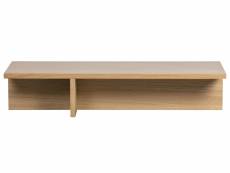 Table basse salon - bois de chêne - 27x135x49 cm ANGLE coloris naturel