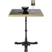 Table Bistrot carrée 60x60cm granit noir et or Kare