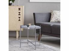 Table d'appoint womo-design argent, ø 43x45 cm, métal et verre 390002512