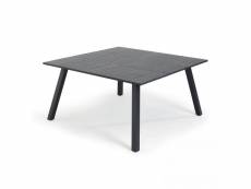 Table de jardin carrée extensible en aluminium noir