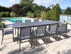 Table rectangulaire extensible en aluminium aspect