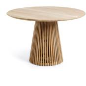 Table ronde coloris naturel en bois de teck massif
