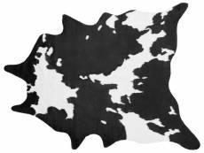 Tapis imitation peau de vache 150 x 200 cm noir et