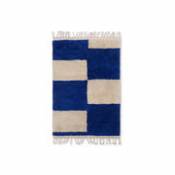 Tapis Mara Small / 80 x 120 cm - Laine nouée main - Ferm Living bleu en tissu
