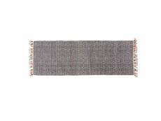 Tapis texas moderne, style kilim, 100% coton, noir, 180x60cm 8052773470254