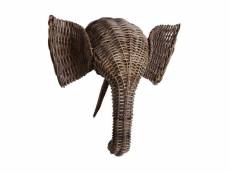 Trophée tête d'animal en poelet gris eléphant