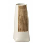 Vase rond en céramique blanc 12x12x29 cm - Blanc