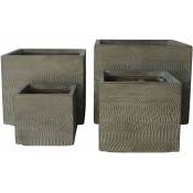 Vases de boîte extérieure carrée en fibre d'argile