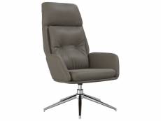 Vidaxl chaise de relaxation gris cuir véritable
