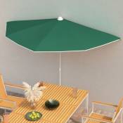 Vidaxl - Demi-parasol de jardin avec mât 180x90 cm Vert