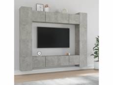 Vidaxl ensemble de meubles tv 8 pcs gris béton bois d'ingénierie