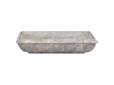 Vidaxl lavabo gris 50x35x10 cm marbre