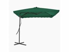 Vidaxl parasol d'extérieur avec mât en acier 250 x 250 cm vert 44881
