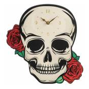 1001kdo - Horloge Gothique Crane et Rose