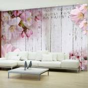Artgeist - Papier peint fleurs de pommier - 350 x 245 cm - Blanc, vert, rose