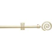 Ateliers 28 - kit tringle| diam. 16/19| métal | embout spirale - supports extensibles 13-20 cm| 120-210 cm| ivoire patiné or
