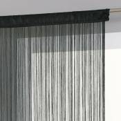 Atmosphera - Rideau Fil 90 x 200 cm Atmosphéra - Noir - Noir