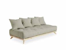 Canapé convertible futon senza pin naturel tissu lin