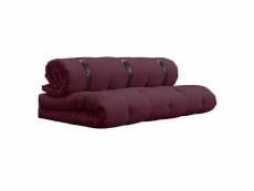 Canape futon standard convertible buckle-up sofa couleur bordeaux 20100996369