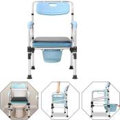 Chaise de toilette réglable en hauteur Chaise wc antidérapante, Chaise de douche pliante Chaise de nuit douche pour personnes âgées et handicapées,