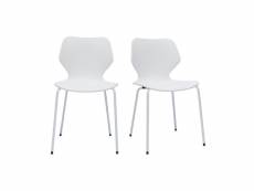 Chaises design blanches intérieur - extérieur (lot de 2) flip