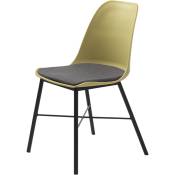 Ebuy24 - Whise Chaise de salle à manger en jaune et gris, avec structure en métal noir.