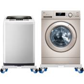 [en.casa] - Base réglable Zaberfeld pour machine à laver et réfrigérateur à roulettes blanc