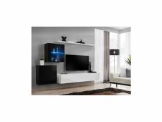 Ensemble meuble tv mural - switch xv - 250 cm x 150 cm x 40 cm - noir et blanc
