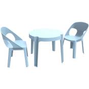 Garbar - rita Chaise-Table Pour Enfants Intérieur, Extérieur Set 2+1 Bleu Ciel - Bleu Ciel