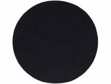 Homescapes tapis rond tissé à plat en coton noir, 120 cm RU1333C