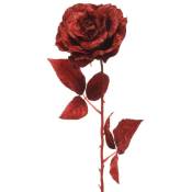 Iperbriko - Rose déco à paillettes rouges 10x22x60 cm