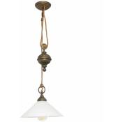 Licht-erlebnisse - Suspension d'intérieur Fiordo de couleur bronze antique au design rustique en laiton E27 - Bronze antique, blanc - bronze antique
