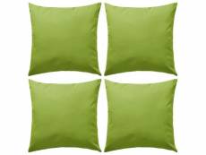 Lot de 4 coussins oreiller pour extérieur décoration jardin 45 x 45 cm vert pomme dec020091