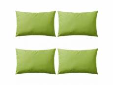 Lot de 4 coussins oreiller pour extérieur décoration jardin 60 x 40 cm vert pomme dec020093