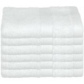 Lot de 6 Serviettes de toilette en Coton Blanc tissu éponge 30 x 50 cm Atmosphera Blanc