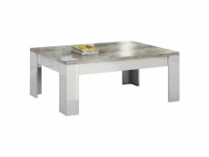 Lynda - table basse rectangulaire laqué blanc et gris