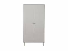 Madu - armoire 2 portes 1 tiroir en bois h195cm - couleur - gris clair