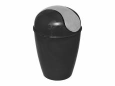 Mini-poubelle de salle de bain 1.7l avec couvercle à bascule - noir - tendance