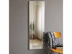 Miroir moderne encadré 40cm compage bois argent clair