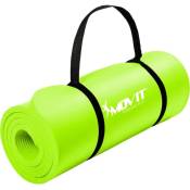 Movit® Tapis de Yoga - 190 x 60 cm, 15 mm d'Épaisseur, Antidérapant, Mousse NBR, Vert Clair - Tapis d'Exercice, Tapis de Pilates, Tapis de Fitness,