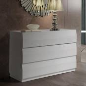 Nouvomeuble Commode blanche 115 cm design ANGELE