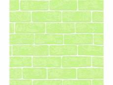 Papier peint brique vert citron - as-359813 - 53 cm