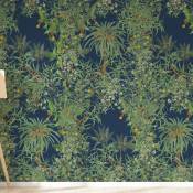 Papier peint motifs tropical palmier bleu 425x260cm