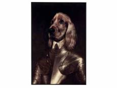 Paris prix - cadre photo déco "chien habillé" 59x90cm marron